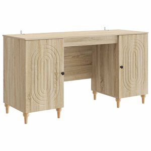 vidaXL Schreibtisch Sonoma-Eiche 142,5 x 50 x 75 cm Holzwerkstoff