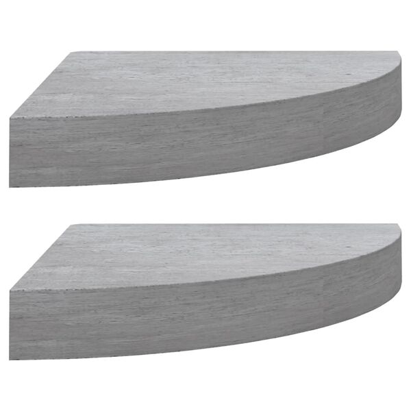 vidaXL Eck-Schweberegale 2 Stk. Betongrau 35x35x3,8 cm MDF