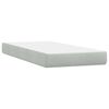 vidaXL Boxspringbett mit Matratze Hellgrau 80x210 cm Samt