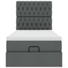 vidaXL Ottomane Bett mit Matratze & LEDs Dunkelgrau 90x200 cm Stoff
