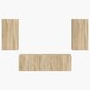 vidaXL TV-Wandregal-Set Wandmontiert 4 pcs Sonoma-Eiche Holzwerkstoff