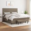 vidaXL Boxspringbett mit Matratze Taupe 160x200 cm Stoff