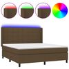 vidaXL Boxspringbett mit Matratze & LED Dunkelbraun 160x200 cm Stoff