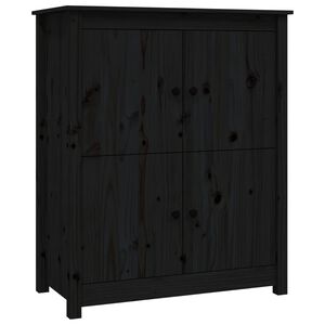 vidaXL Sideboard Schwarz 83x41,5x100 cm Massivholz Kiefer