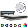 vidaXL Bett LED Memory-Schaum-Matratze Dunkelgrau Sackleinen 180&times;200cm