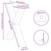 vidaXL Esstischbeine X-Form 2 Stk. Naturstahl 70x(72-73) cm Stahl