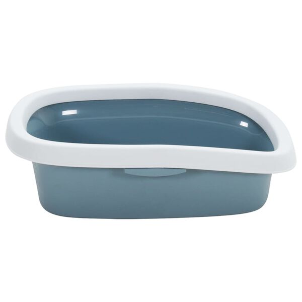 vidaXL Katzenklo Wei&szlig; und Blau 58x39x17 cm PP