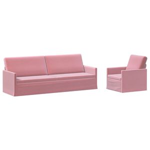 vidaXL Sofa-Set 2 pcs Rosa Samt (V)