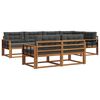 vidaXL Outdoor-Sofagarnitur mit Kissen 7 pcs Natur und Anthrazit