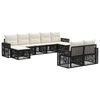 vidaXL Gartensofa-set 9 stk. Schwarz und Cremewei&szlig; Poly-Rattan