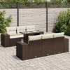vidaXL 7-tlg. Garten-Sofagarnitur mit Kissen Braun Poly Rattan