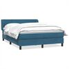 vidaXL Boxspringbett mit Matratze Dunkelblau 160x220 cm Samt