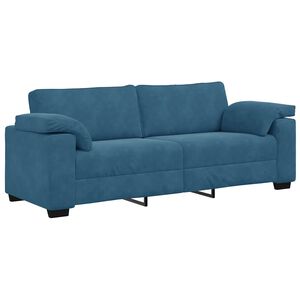 vidaXL 3-Sitzer-Sofa Blau 220x77x82 cm Samt