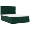 vidaXL Ottoman-Bett mit Matratzen & LEDs Dunkelgr&uuml;n 140x190 cm Samt