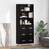 vidaXL Highboard Schwarz Eichen-Optik 69,5 x 32,5 x 180 cm
