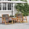 vidaXL Gartenst&uuml;hle mit Tisch 3 pcs Grau Massivholz Akazie