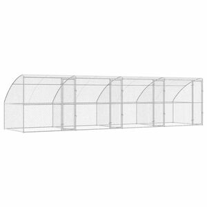 vidaXL Hundek&auml;fig 4 pcs Silber 8 x 2 x 2 m Verzinkter Stahl