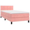 vidaXL Boxspringbett mit Matratze & LED Rosa 80x200 cm Samt