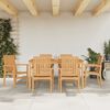 vidaXL Gartenst&uuml;hle 6 Stk. Stapelbar 56,5x57,5x91 cm Massivholz Teak