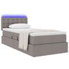 vidaXL Bett mit Stauraum und LED mit Matratze Taupe 90 x 190 cm Stoff
