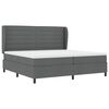 vidaXL Boxspringbett mit Matratze Dunkelgrau 200 x 200 cm Stoff