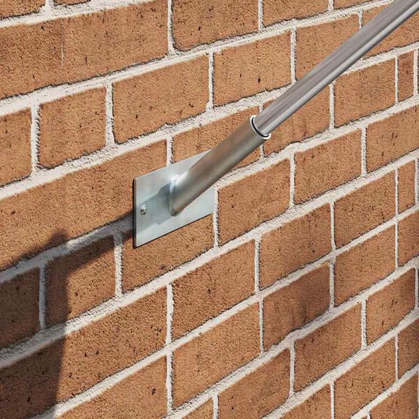 vidaXL Fahnen Pole Holde Silber 10.5 x 7.5 x 0.2 cm Stahl