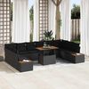 vidaXL Garten-Sofa-Set mit Speicher 11 pcs Schwarz Poly Rattan