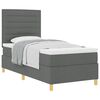 vidaXL Boxspringbett mit Matratze Dunkelgrau 90 x 200 cm Stoff