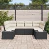 vidaXL Gartensofa-set mit Kissen 6 pcs Schwarz Poly-Rattan