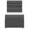 vidaXL Boxspringbett mit Matratze Dunkelgrau 100x200 cm Stoff