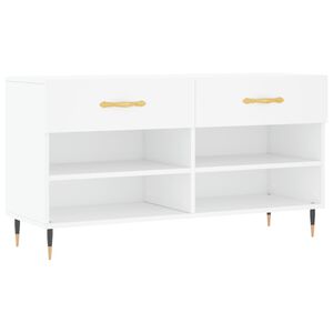 vidaXL Schuhbank Wei&szlig; 102x35x55 cm Holzwerkstoff