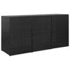 vidaXL M&uuml;lltonnenbox f&uuml;r 3 Tonnen Schwarz 229x78x120 cm Poly Rattan