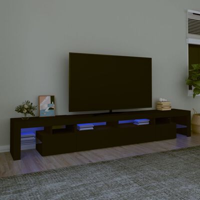 vidaXL TV-Schrank mit LED-Leuchten Schwarz 260x36,5x40 cm