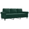 vidaXL 3-Sitzer-Sofa Dunkelgr&uuml;n 180 cm Samt