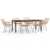 vidaXL 7-tlg. Garten-Essgruppe Poly Rattan