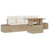 vidaXL Garten-Sofa-Set mit Speicher 5 pcs Beige Poly Rattan