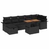 vidaXL Garten-Sofa-Set 8 pcs Schwarz Poly-Rattan