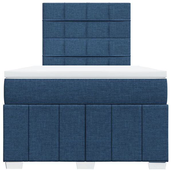 vidaXL Boxspringbett mit Matratze Blau 120x190 cm Stoff