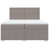 vidaXL Boxspringbett mit Matratze Taupe 200x200 cm Stoff