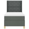 vidaXL Boxspringbett mit Matratze Dunkelgrau 90 x 190 cm Stoff