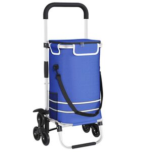 vidaXL Einkaufswagen Blau 47 x 39 x 100,5 cm Oxford Stoff