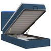 vidaXL Ottoman-Bett mit Matratze und LED Blau 90 x 190 cm Stoff