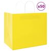 vidaXL Papiertragetaschen 50 Stk. mit Henkeln Gelb 32x22x28 cm