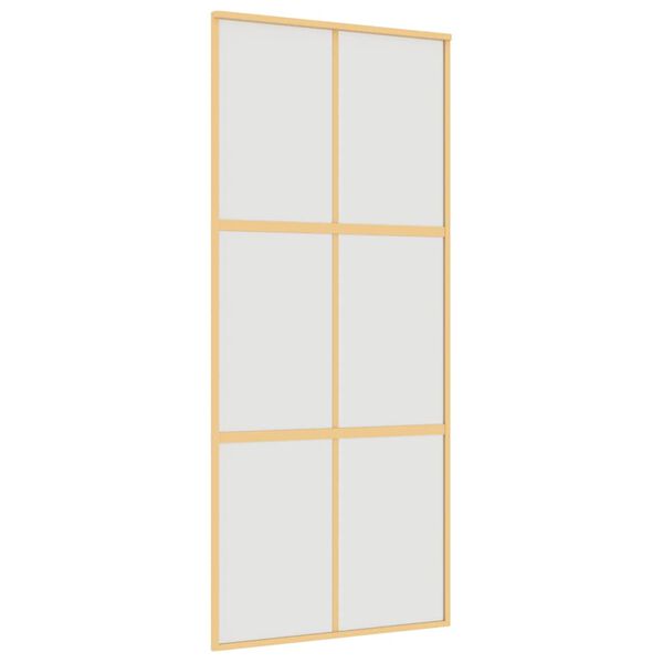vidaXL Schiebet&uuml;r Golden 90x205 cm Matt ESG-Glas und Aluminium
