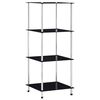 vidaXL Regal mit 4 Ablagen Schwarz 40x40x100 cm Hartglas