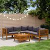 vidaXL 6-tlg. Garten-Lounge-Set mit Auflage Massivholz Akazie
