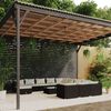 vidaXL 13-tlg. Garten-Lounge-Set mit Kissen Poly Rattan Schwarz