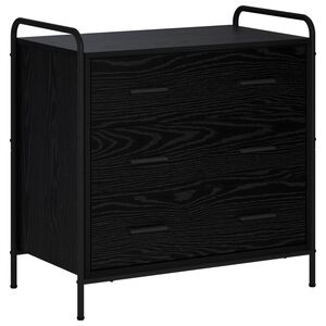 vidaXL Schubladenschrank Schwarz Eichen-Optik 70 x 39,5 x 71 cm