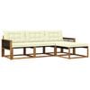 vidaXL Outdoor-Sofagarnitur 4 stk. Natur und Creme