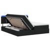 vidaXL LED-Speicherbett mit Matratze Schwarz 200 x 200 cm Stoff